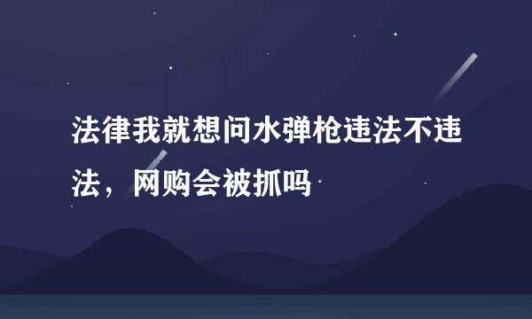 法律我就想问水弹枪违法不违法，网购会被抓吗