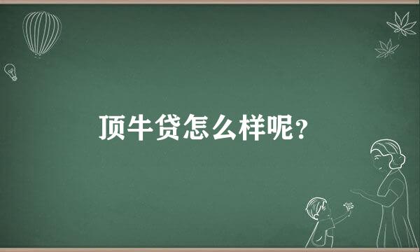 顶牛贷怎么样呢？