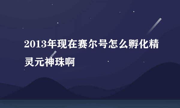 2013年现在赛尔号怎么孵化精灵元神珠啊