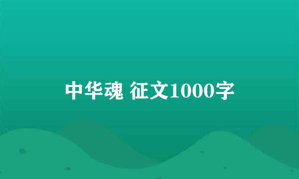 中华魂 征文1000字