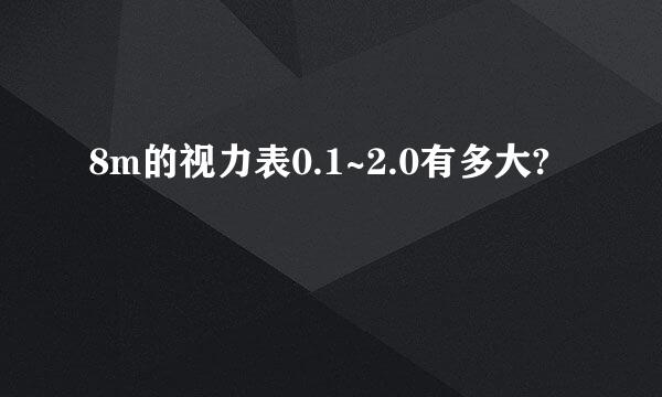 8m的视力表0.1~2.0有多大?