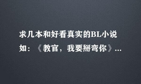 求几本和好看真实的BL小说如：《教官，我要掰弯你》、《我和直男武警bf的那七年》这种类型的最好攻是