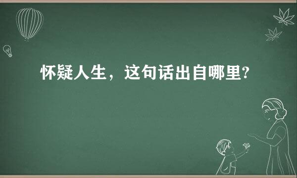 怀疑人生，这句话出自哪里?