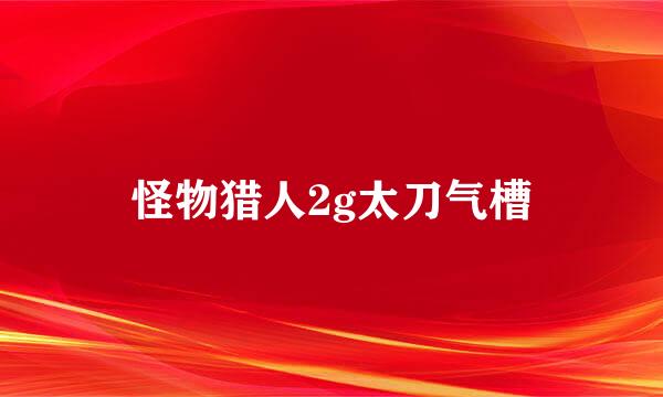 怪物猎人2g太刀气槽