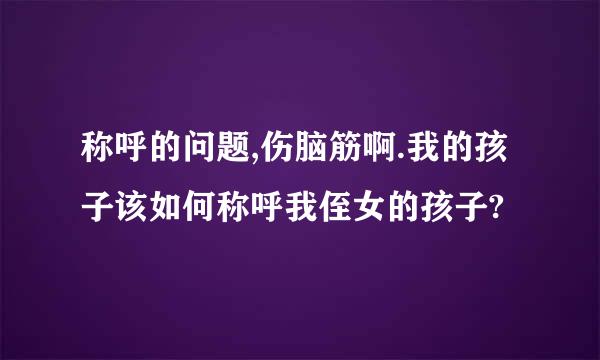 称呼的问题,伤脑筋啊.我的孩子该如何称呼我侄女的孩子?