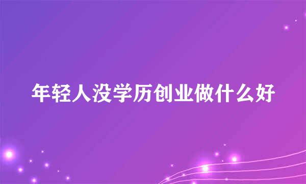 年轻人没学历创业做什么好