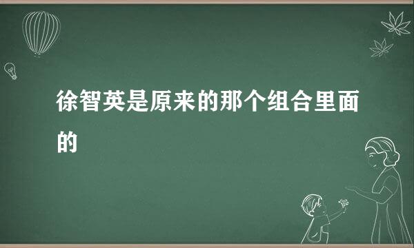 徐智英是原来的那个组合里面的