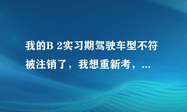 我的B 2实习期驾驶车型不符被注销了，我想重新考，怎么有在办初学业务啊