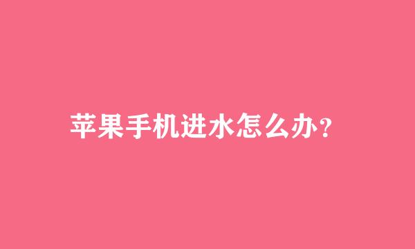 苹果手机进水怎么办？