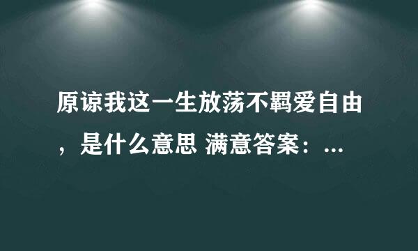 原谅我这一生放荡不羁爱自由，是什么意思 满意答案：beyond的 海阔天空 里的歌词