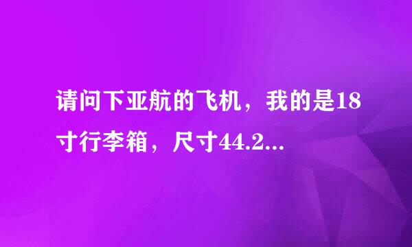 请问下亚航的飞机，我的是18寸行李箱，尺寸44.24.40可以登机吗？能放进行李架吗？