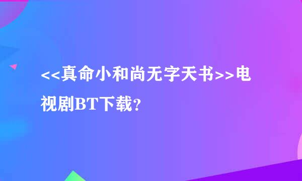 <<真命小和尚无字天书>>电视剧BT下载？