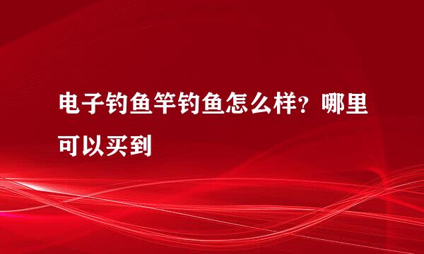 电子钓鱼竿钓鱼怎么样？哪里可以买到