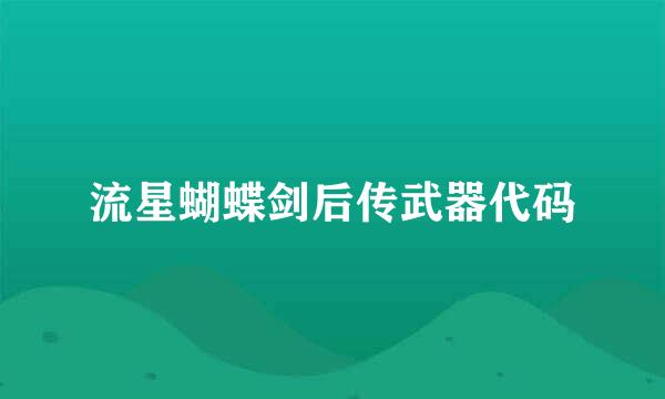 流星蝴蝶剑后传武器代码