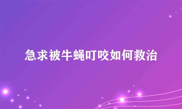 急求被牛蝇叮咬如何救治