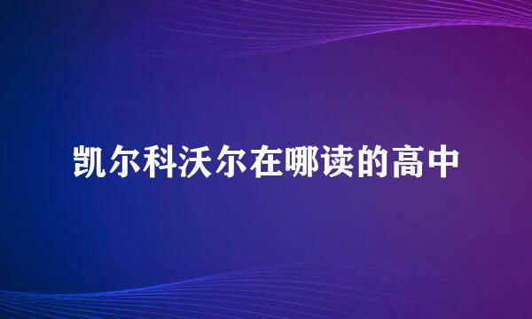 凯尔科沃尔在哪读的高中