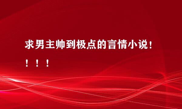 求男主帅到极点的言情小说！！！！