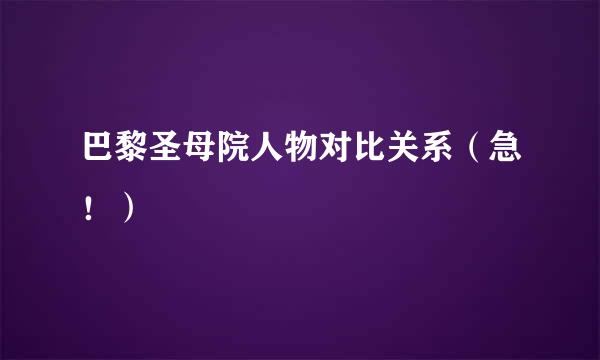 巴黎圣母院人物对比关系（急！）