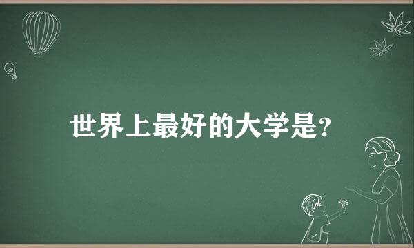 世界上最好的大学是？