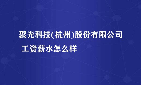 聚光科技(杭州)股份有限公司 工资薪水怎么样