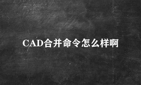 CAD合并命令怎么样啊