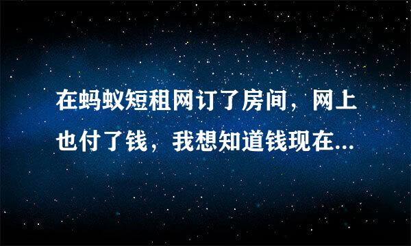 在蚂蚁短租网订了房间，网上也付了钱，我想知道钱现在是汇给房东了吗，如果不是，什