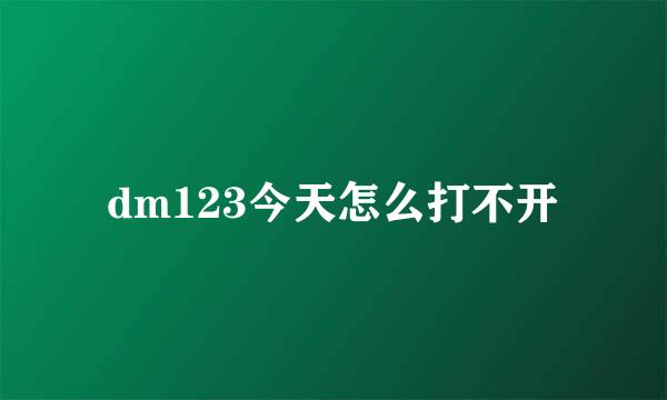 dm123今天怎么打不开