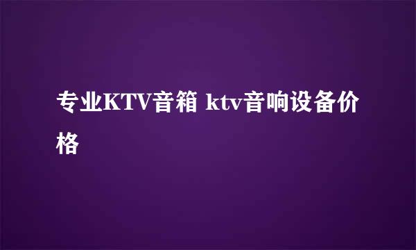 专业KTV音箱 ktv音响设备价格