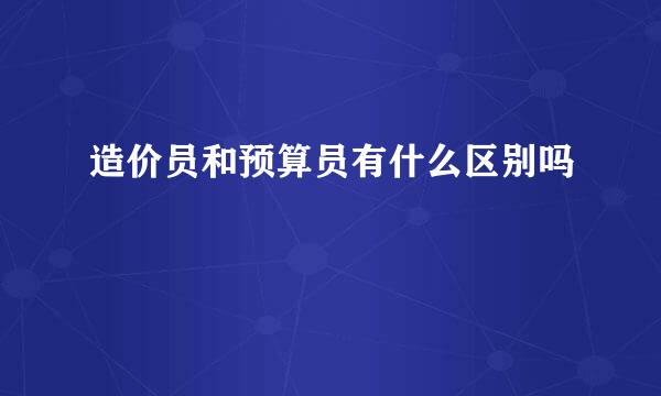 造价员和预算员有什么区别吗