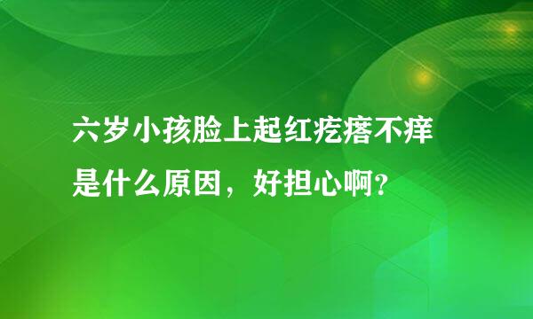 六岁小孩脸上起红疙瘩不痒 是什么原因，好担心啊？