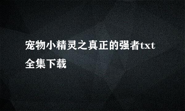 宠物小精灵之真正的强者txt全集下载