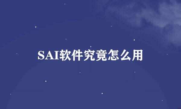 SAI软件究竟怎么用