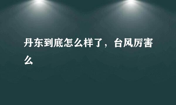 丹东到底怎么样了，台风厉害么