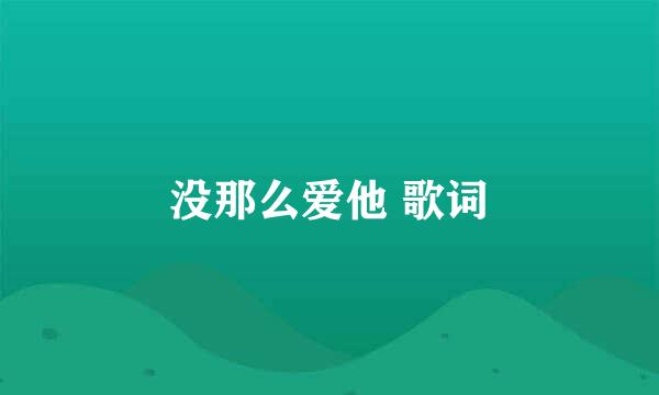 没那么爱他 歌词