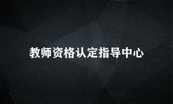 教师资格认定指导中心