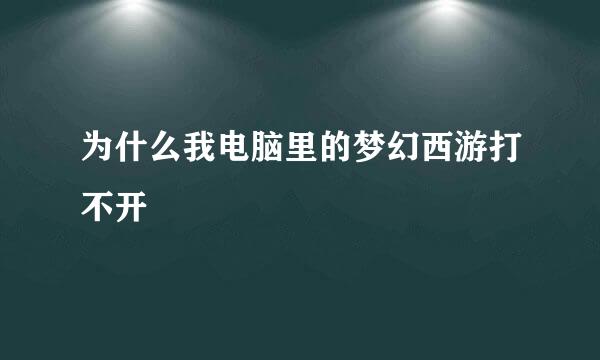 为什么我电脑里的梦幻西游打不开