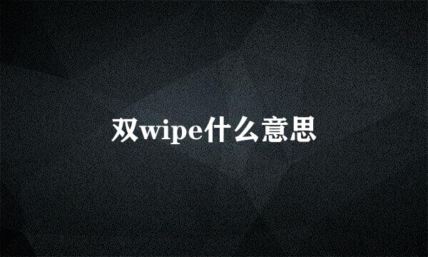 双wipe什么意思