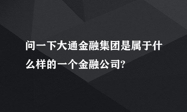 问一下大通金融集团是属于什么样的一个金融公司?