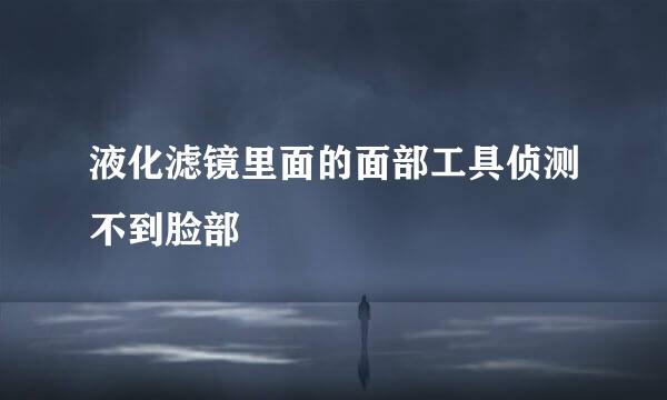 液化滤镜里面的面部工具侦测不到脸部