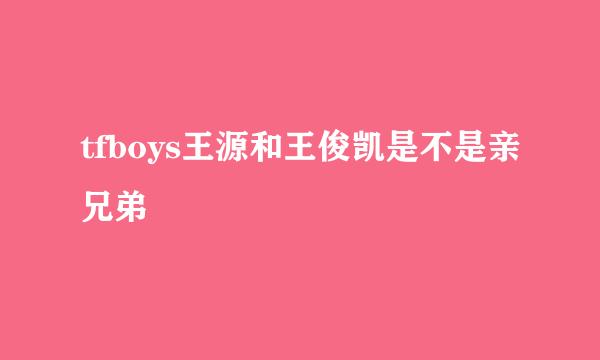 tfboys王源和王俊凯是不是亲兄弟