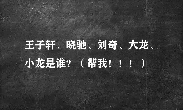 王子轩、晓驰、刘奇、大龙、小龙是谁？（帮我！！！）