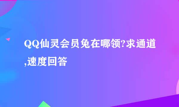 QQ仙灵会员兔在哪领?求通道,速度回答