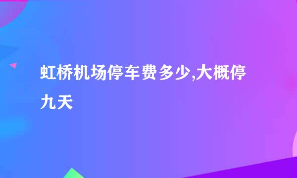 虹桥机场停车费多少,大概停九天