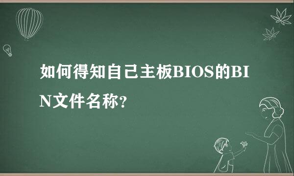 如何得知自己主板BIOS的BIN文件名称？