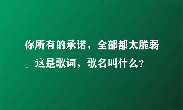 你所有的承诺，全部都太脆弱。这是歌词，歌名叫什么？