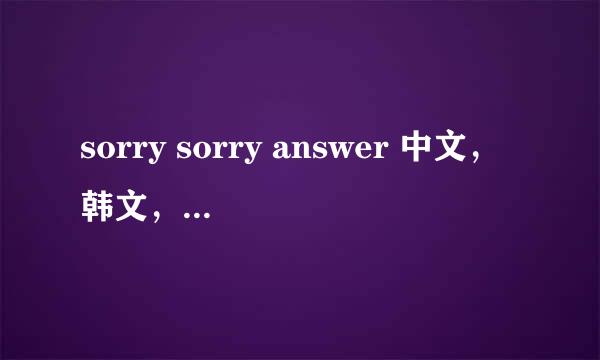 sorry sorry answer 中文，韩文，罗马拼音歌词