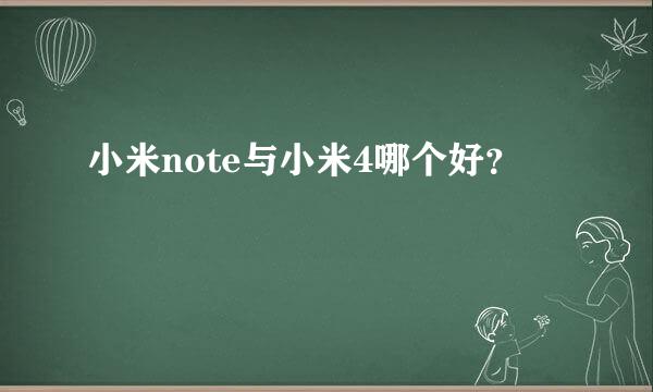 小米note与小米4哪个好？