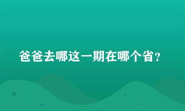 爸爸去哪这一期在哪个省？