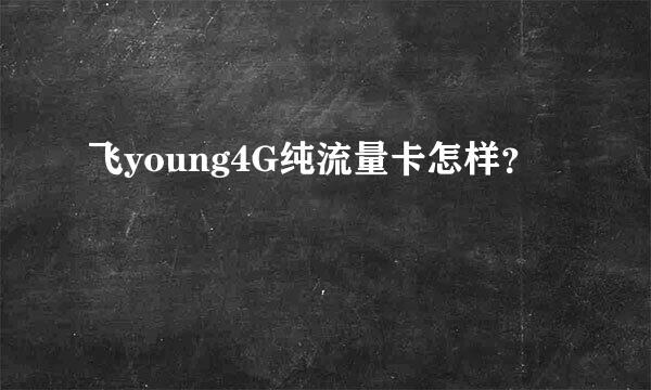 飞young4G纯流量卡怎样？