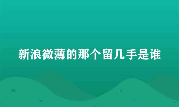 新浪微薄的那个留几手是谁